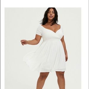Torrid White Smocked off the Shoulder Dress 2